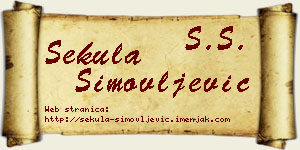 Sekula Simovljević vizit kartica